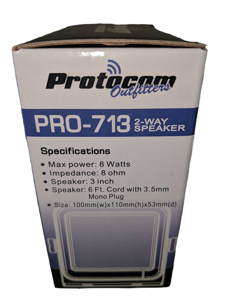 Pro 713 2-way/scanner and CB external Speaker & Mounting Bracket 8 Watts 8 Ohms 6' cord 3.5 MM Plug