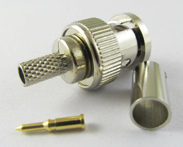 3-Piece BNC Male RG58 Crimp Connectors (L6 Type)